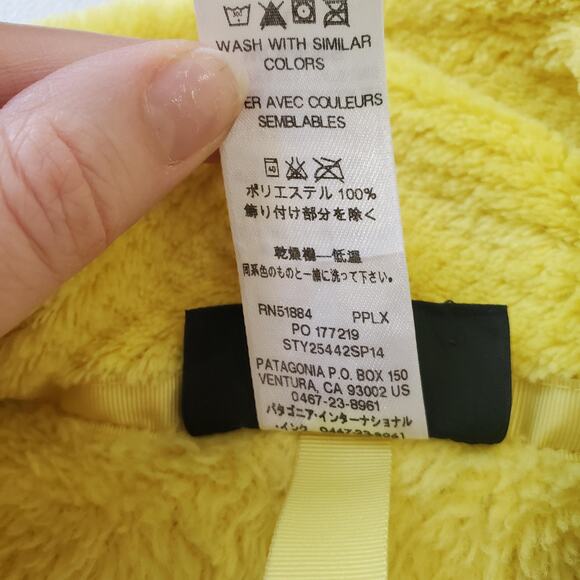 Patagonia Pullover Womens Large Yellow Re-Tool Snap-T Fleece Sherpa Pocket 25442 - Picture 6 of 9